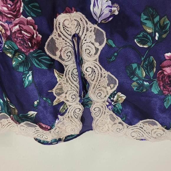 Vintage KATHERINE BISHOP Floral Lace Trim Nightie Chemise Size 3X Made in USA - Picture 5 of 13